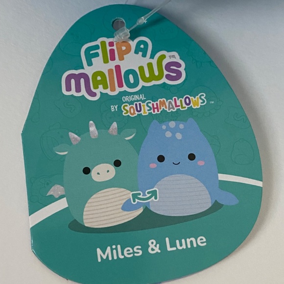 NWT 8” Miles the Dragon / Lune the Lochness Monster FLIPAMALLOW Squishmallow - Picture 5 of 7